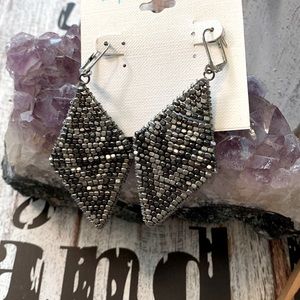 3” Beaded triangle dangle earrings